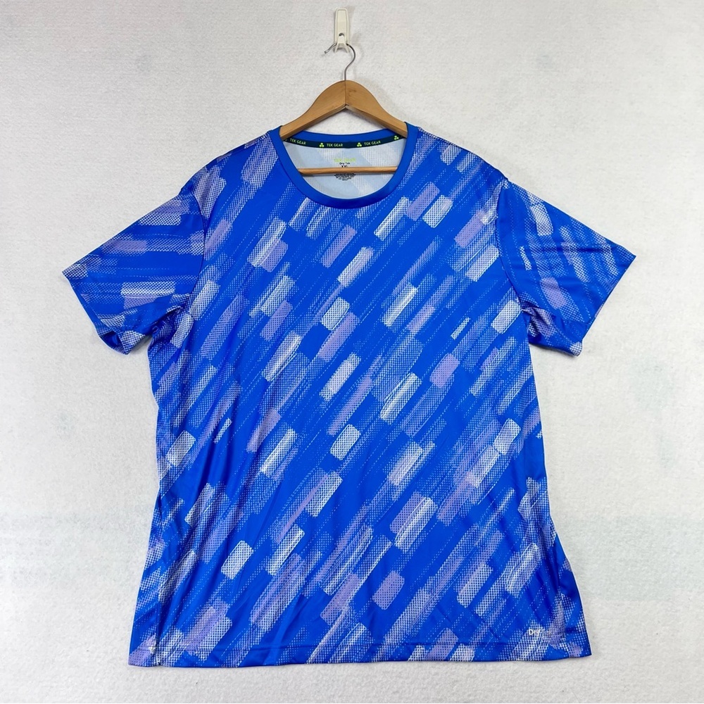 Tek Gear T-Shirt Crew Tee DryTek Gym Fitness Training Blue Jersey Size XXL